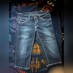 Miss Chic Jeans Dark Blue Cropped Denim